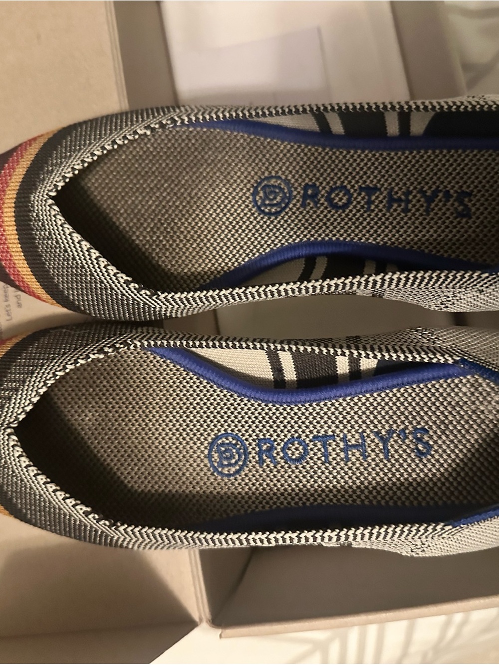 Rothy's inverse stripe point flats